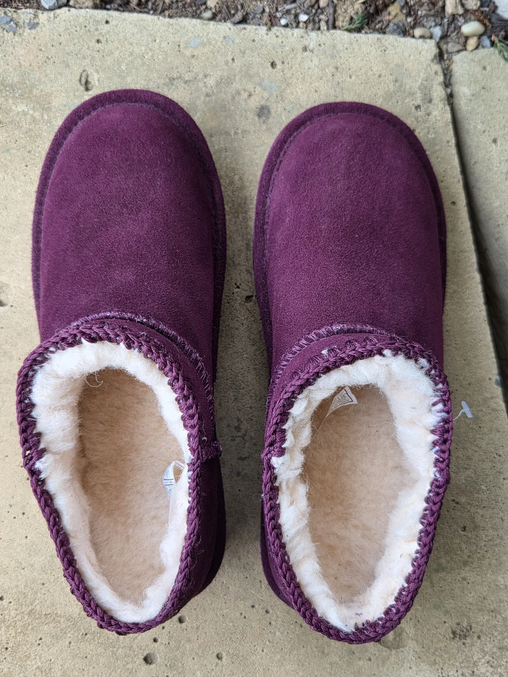 Bearpaw Lana Suede Ankle Bootie  Color:Eggplant Size:8  (NWOT)